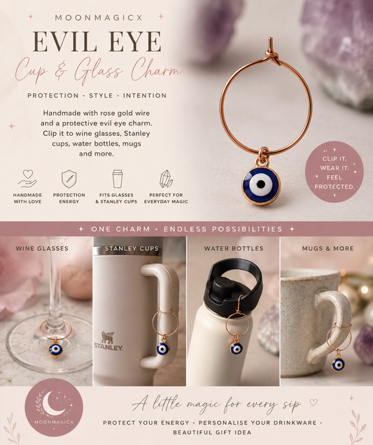 Evil Eye Cup & Glass Charm