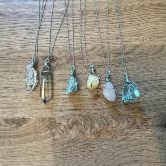 Hand-wrapped Crystal Necklace