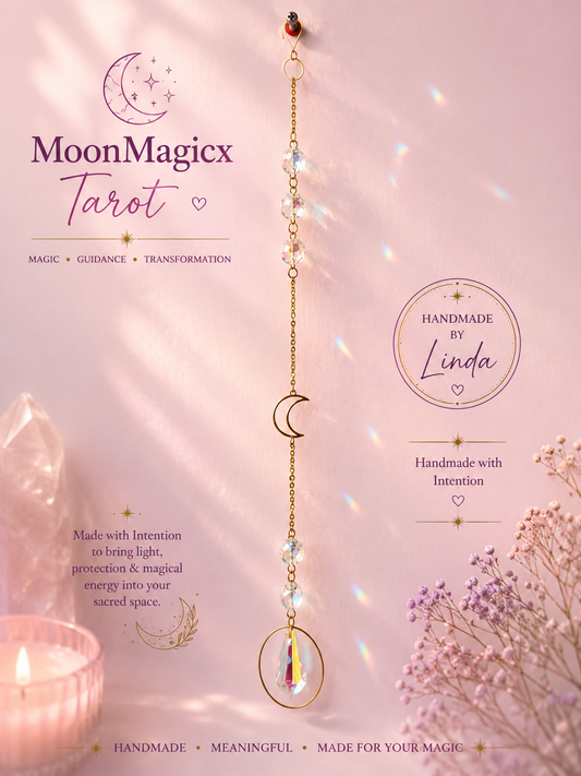 Crescent Moon Crystal Suncatcher
