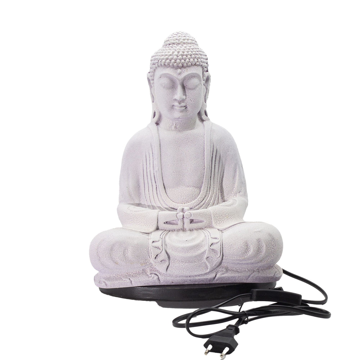Meditation Buddha Lamp Lavender Crackle - Oval Stand