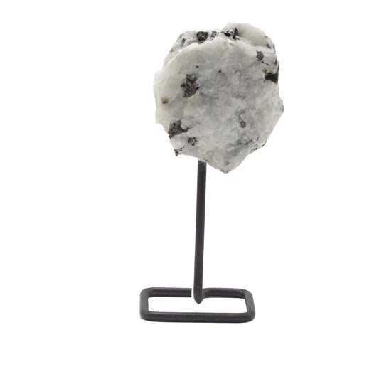 Mineral Specimen on Metal Stand - Rainbow Moonstone