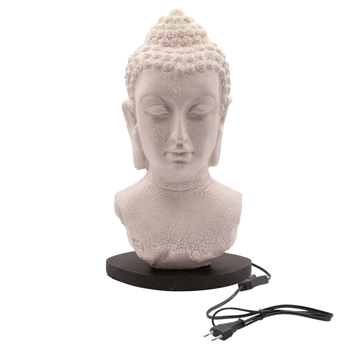 Buddha Bust Lamp Lavender Crackle - Oval Stand