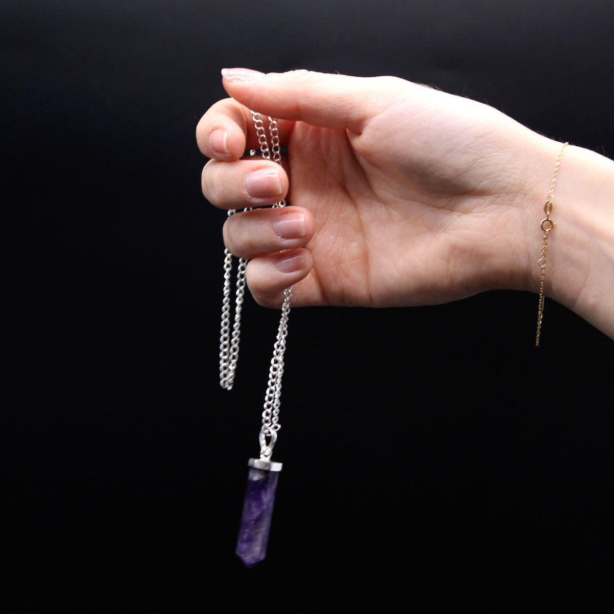 Gemstone Classic Point Pendant - Clear Quartz