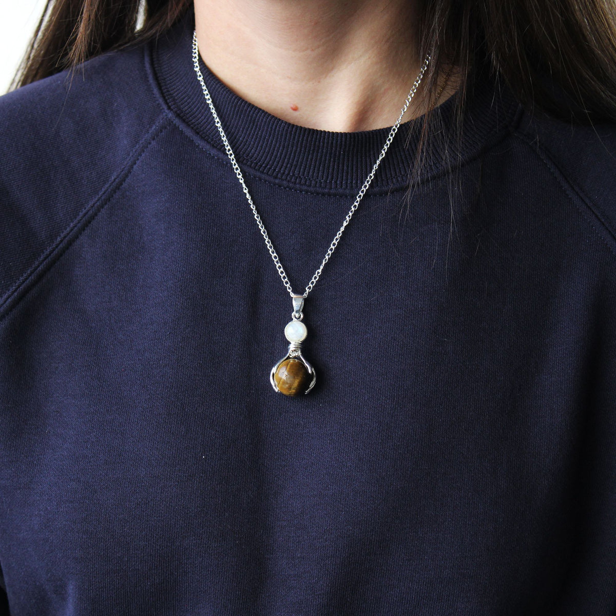 Gemstone Healing Hands Pendant - Clear Quartz