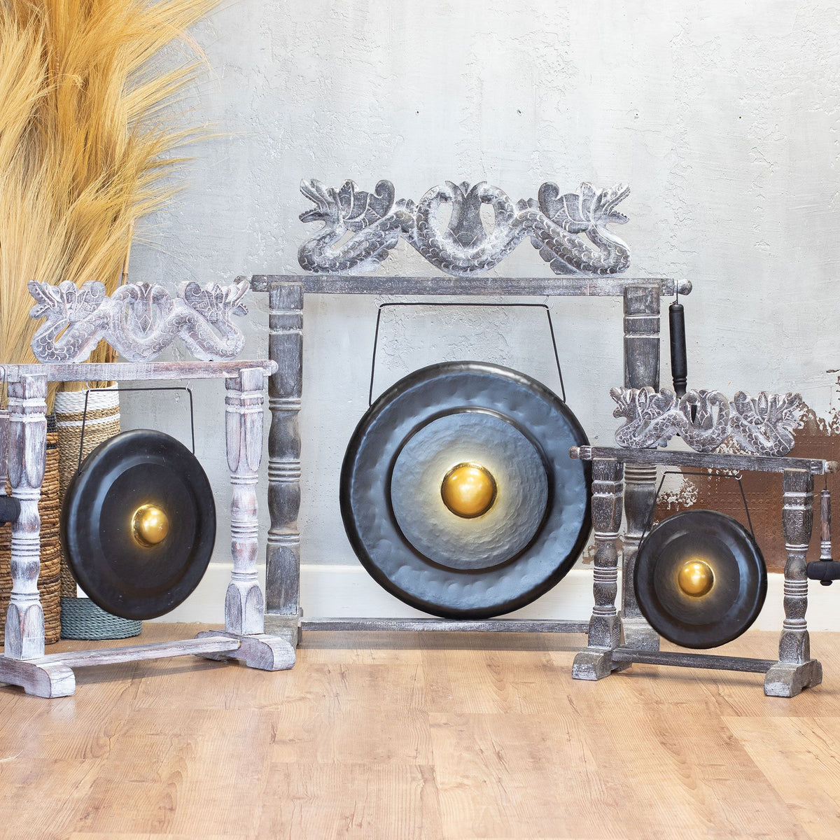 Small Healing Gong in Stand - 25cm - Black