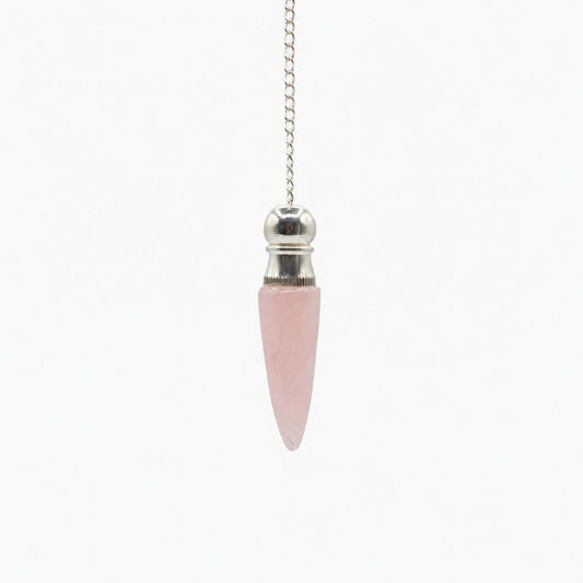 Secret Cavity Discovery of Truth Pendulum - Rose Quartz - Silver Plated