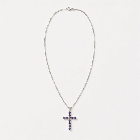 Indian Devotional Pendant - Silver Plated (45cm Chain)- Ionite Crucifix