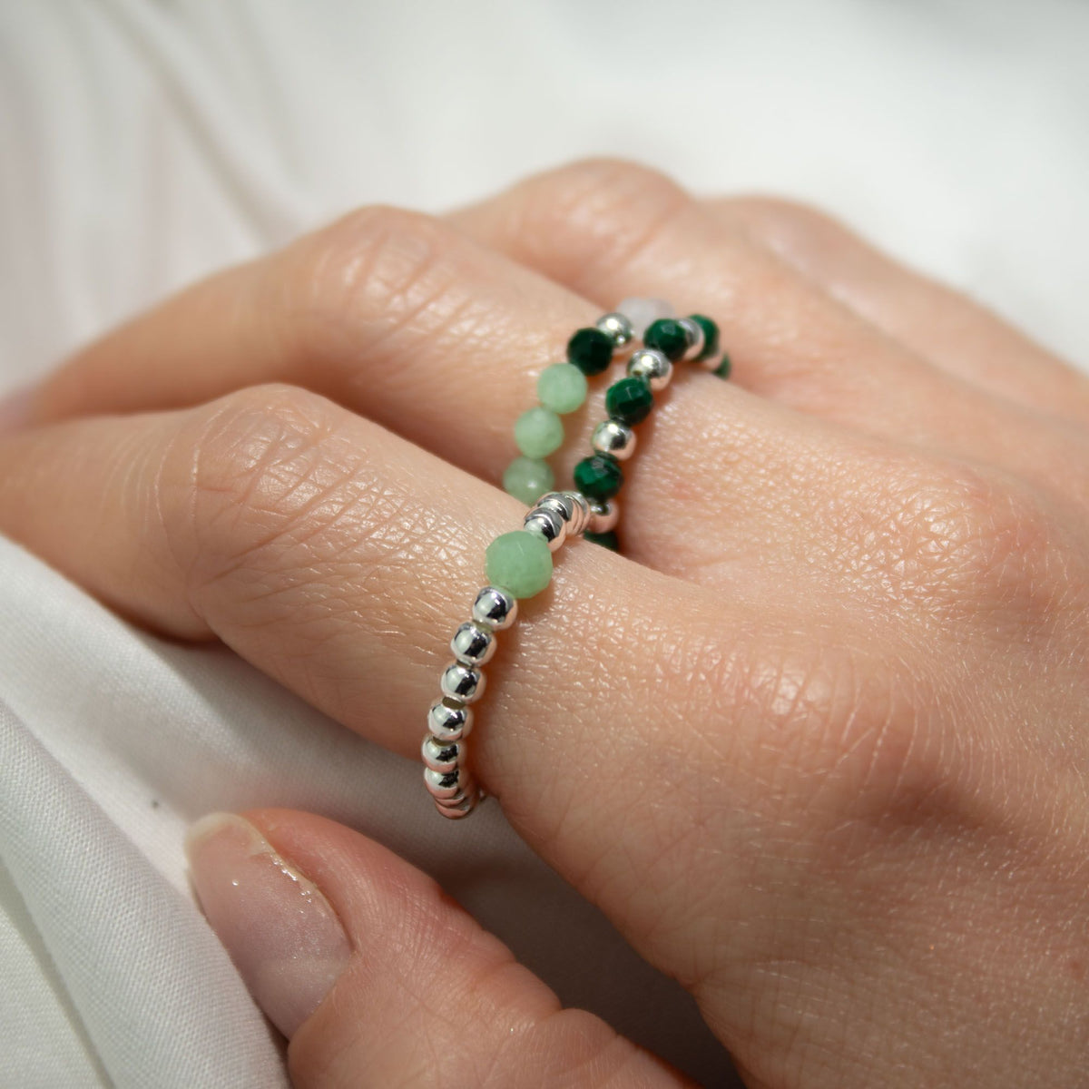 Nymph Spirit Gemstone Ring Set - Forest Spirit