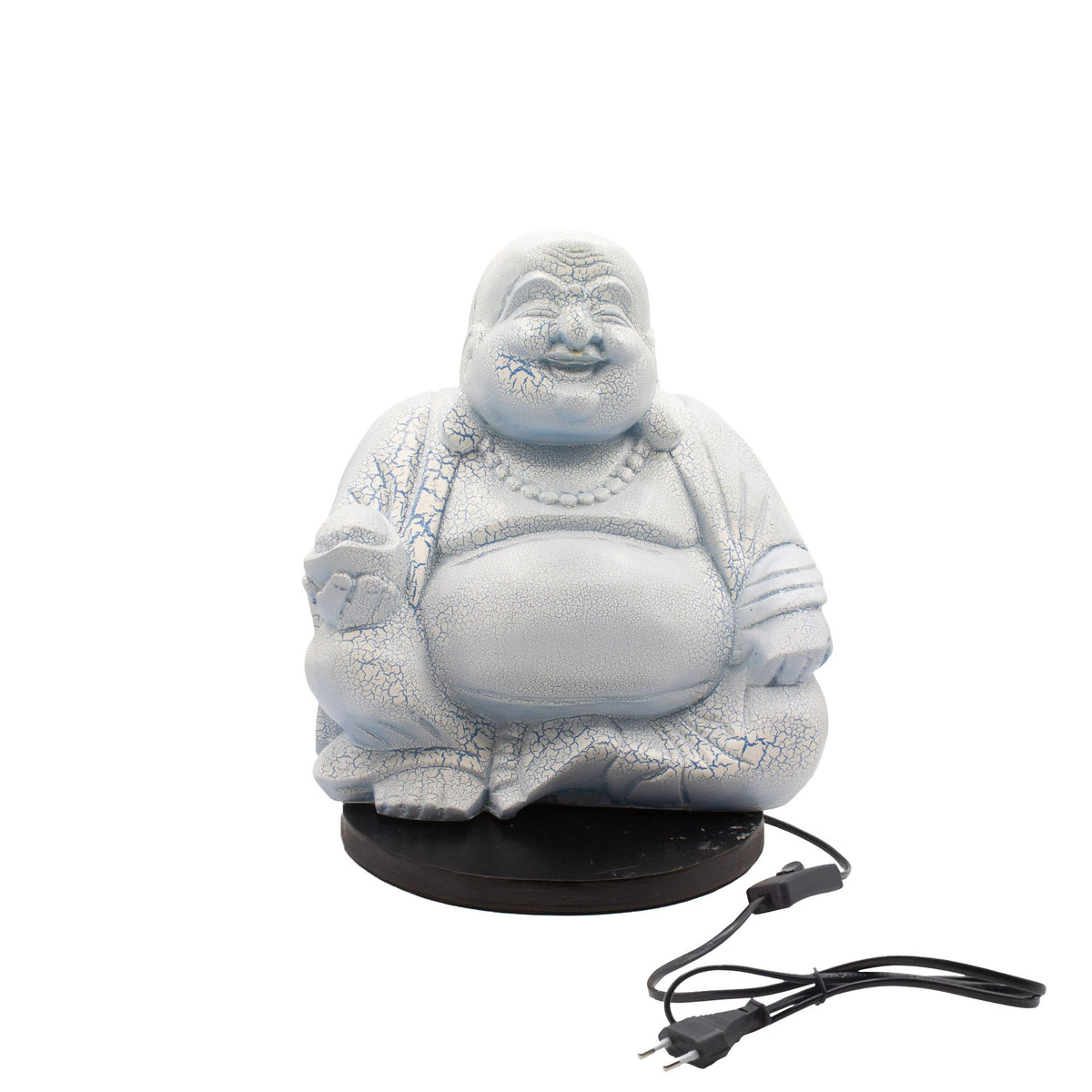 Laughing Buddha Lamp Sky Blue - Round Stand