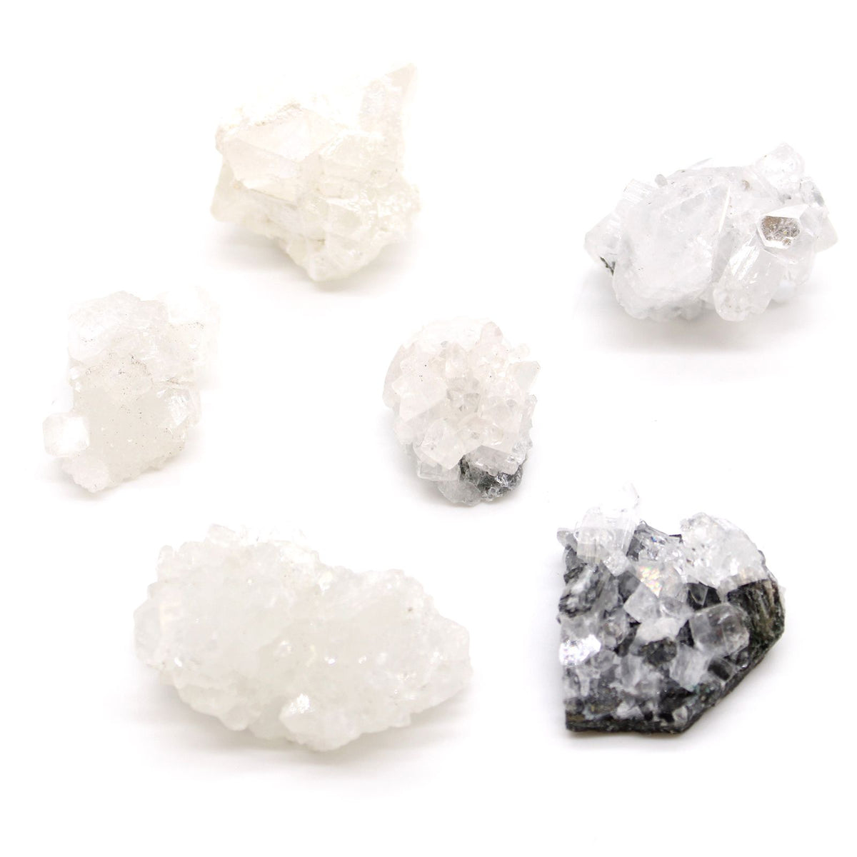White Apophyllite Clusters 20-30mm - Set of 6