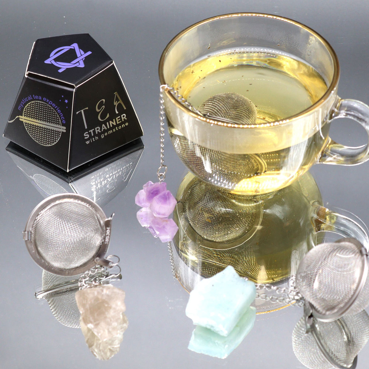 Raw Crystal Gemstone Tea Strainer - Red Jasper