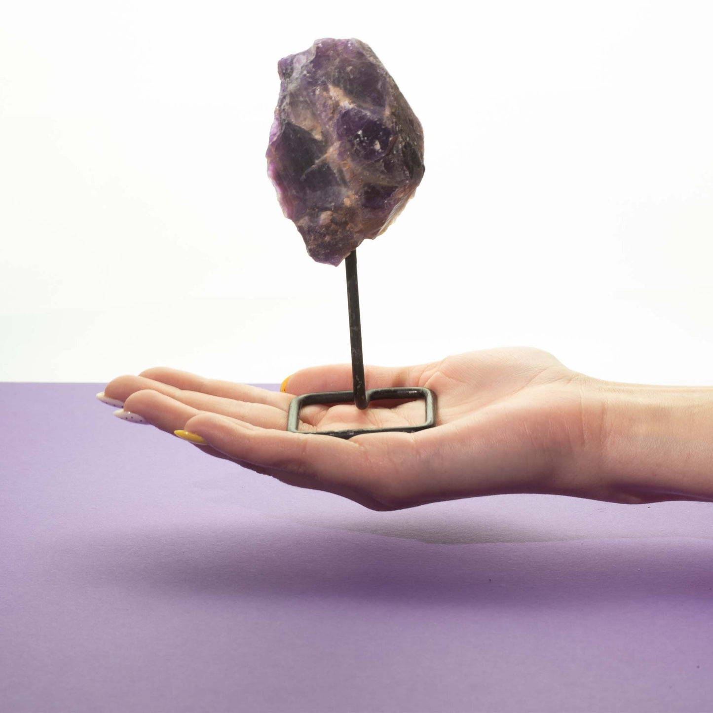 Mineral Specimen on Metal Stand - Amethyst