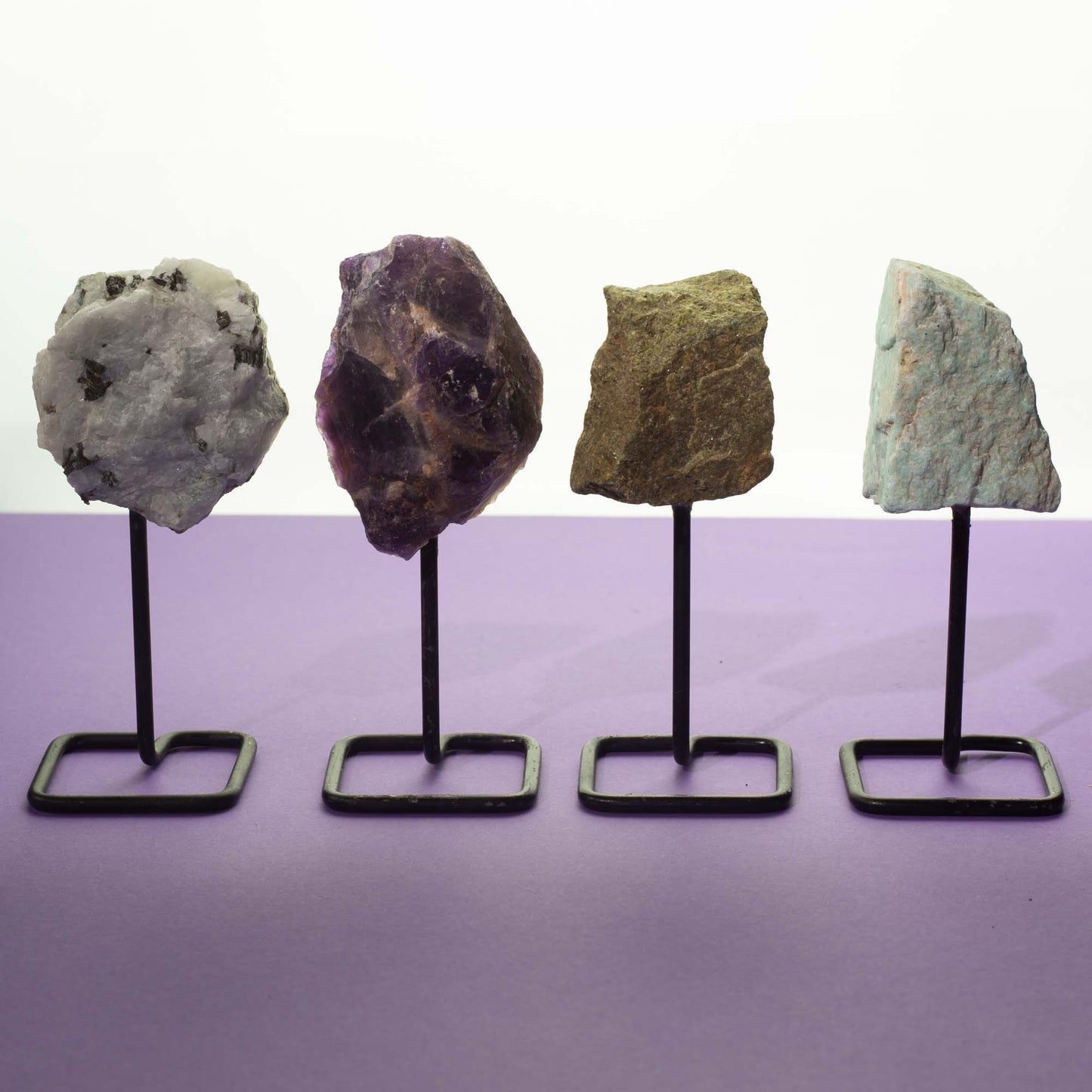 Mineral Specimen on Metal Stand - Amethyst