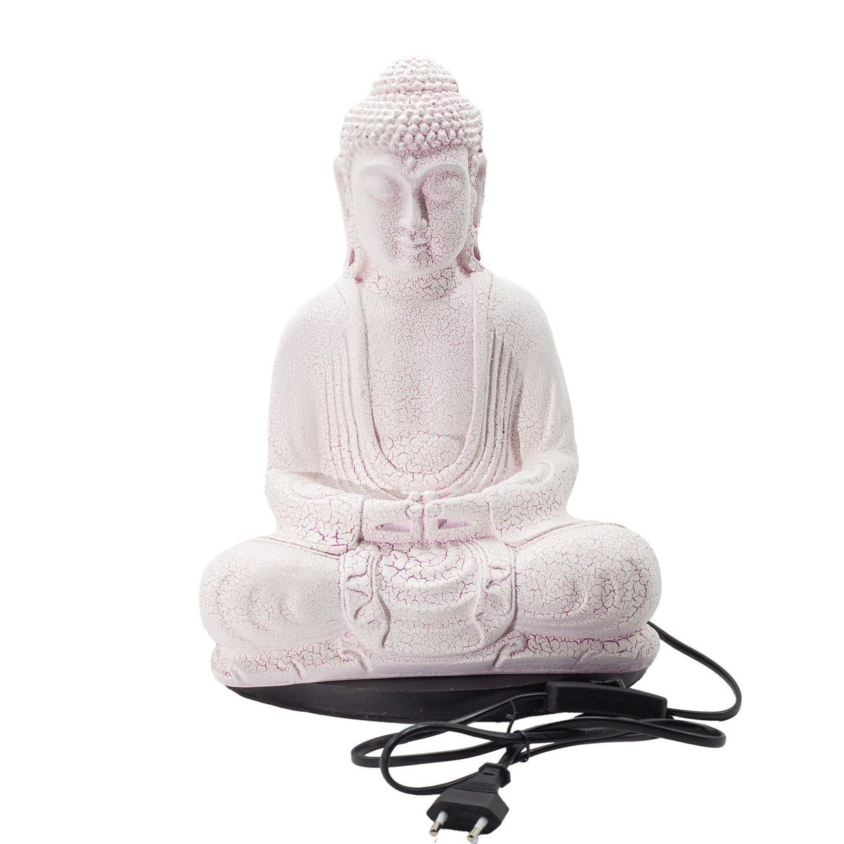 Meditation Buddha Lamp Cherry Crackle - Oval Stand