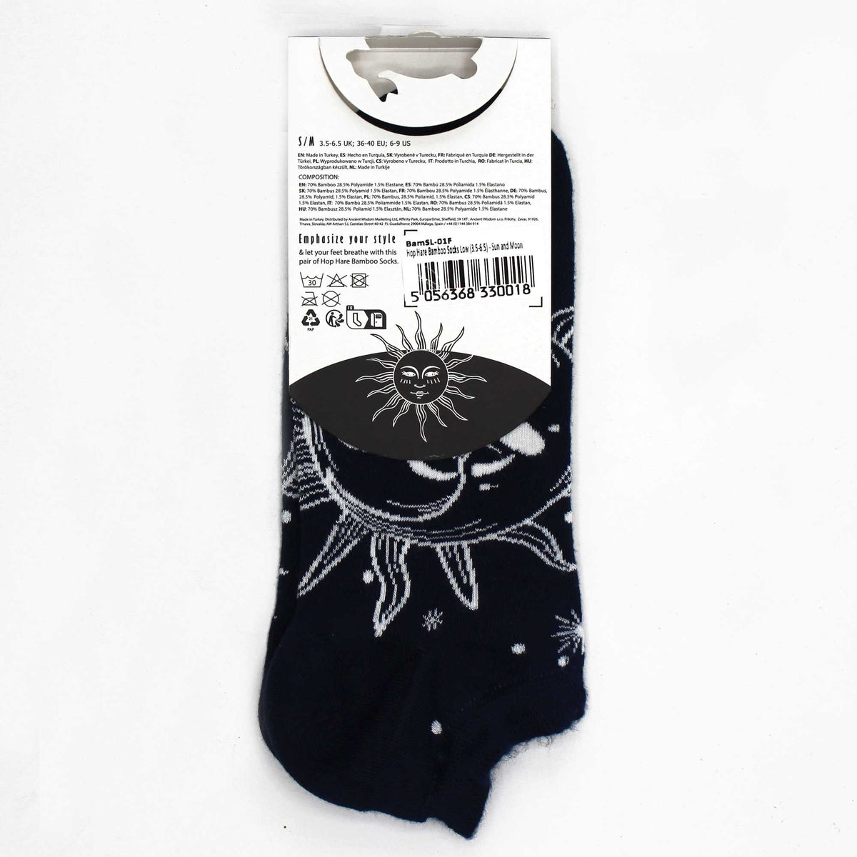 S/M Hop Hare Bamboo Socks Low (3.5-6.5) - Sun and Moon 
