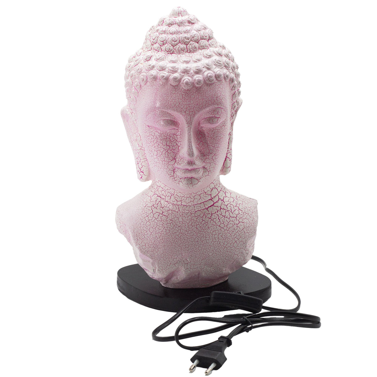 Buddha Bust Lamp Cherry Crackle - Oval stand