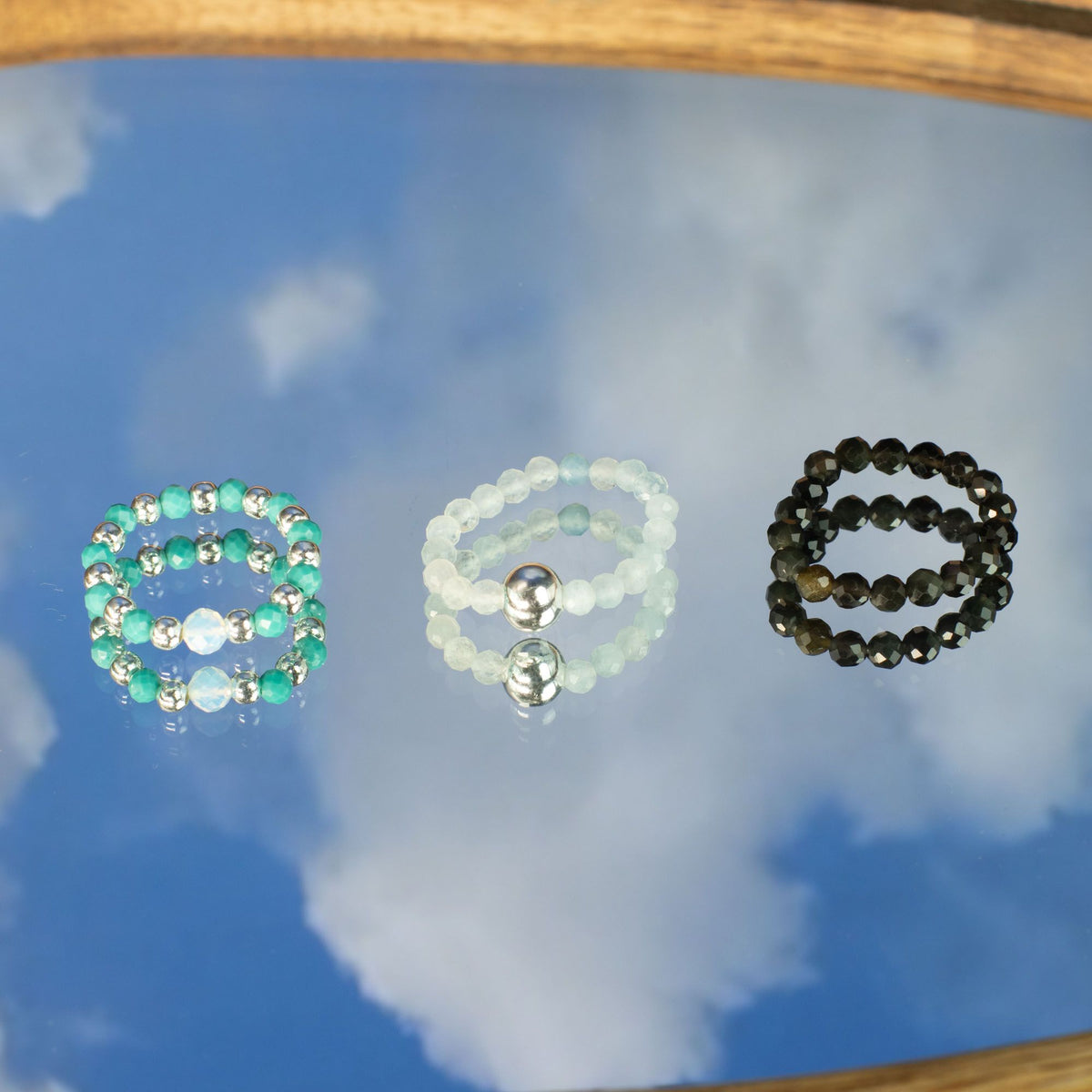 Nymph Spirit Gemstone Ring Set - Endless Ocean