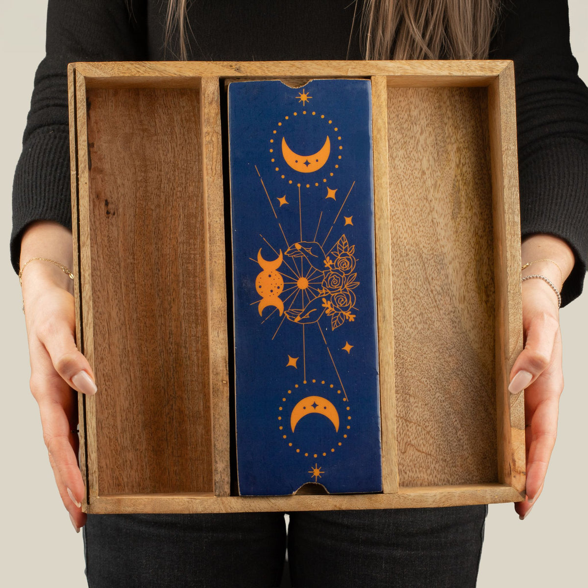 Blue Moon Phases Tarot Tray with Card Holder